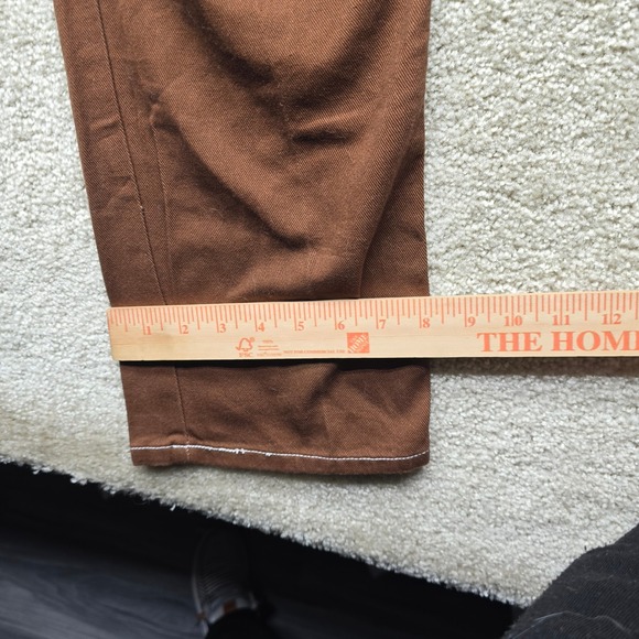 Dickies Brown Carpenter Pants White Contrast Stitch Utility Workwear Size 5/27 - Picture 9 of 11